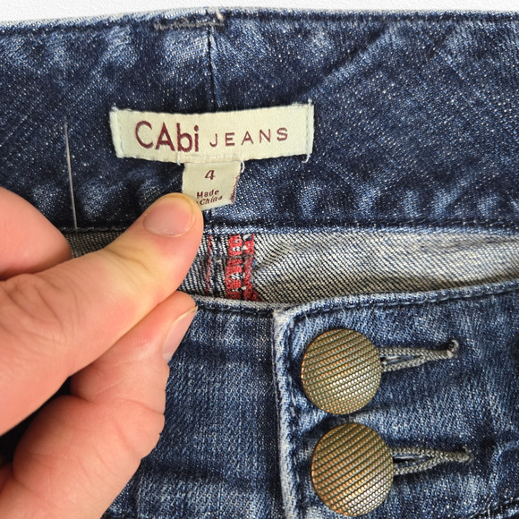 Y2K Vintage CAbi Dark Wash Low Rise Straight Leg Lou Lou Style 201 Jeans Size 4 - Picture 4 of 8